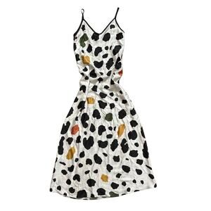 Souk + Sepia Silk Bias Cut Polka Dot Slip Dress XS Made in England